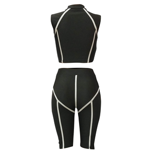 Leggings et soutien-gorge sans couture taille haute ensemble deux pièces de yoga respirant et confortable pour les femmes vêtements de fitness - Product Image 6
