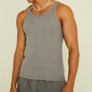 2025 Best Seller Oem logo personalizado sólido liso culturismo Fitness hombres camiseta sin mangas hombres sin mangas algodón gimnasio Stringer chaleco - Product Image 4