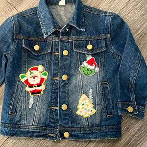 Veste en jean pour femme brodée de haute qualité en denim bleu coupe ajustée à manches longues mode décontractée vintage - Product Image 1