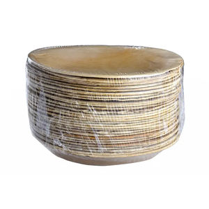 Platos desechables de hoja de palma biodegradables naturales 100%, diseño redondo plano para bodas, fiestas, Catering, eventos de Hotel - Product Image 6