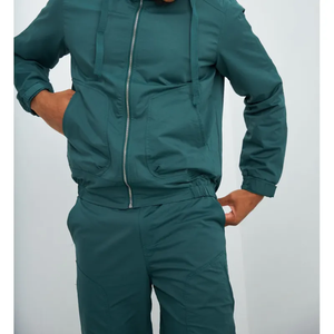 OEM Custom Logo Jogger Sets Oversized <b>Patchwork</b> Zip up Nylon Windbreaker <b>Jacket</b> and Pants Nylon Tracksuit for Men - Product Image 5