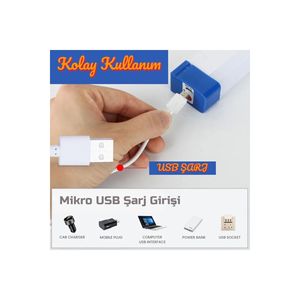 Ricarica USB 3 modalità di pesca magnetica-campeggio lanterna LED torcia ricaricabile 60 W 52 Cm