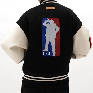 Logo personnalisé chenille broderie Patch noir laine Vintage College Varsity Jacket Letterman Varsity Vestes Hommes - Product Image 3