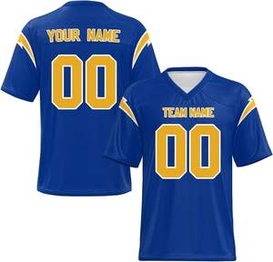 Uniforme de equipo personalizado camisetas de fútbol americano transpirables de secado rápido tejido de poliéster de malla de verano sublimado OEM al por mayor - Product Image 1