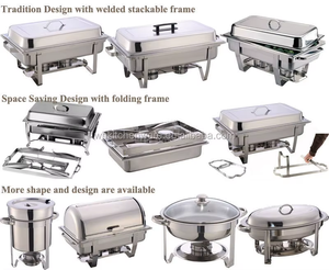 Best Quality Economy <b>Chafing</b> Dishes Set 9L Capacity <b>Fuel</b>-Heated Food Pan Stackable Frame Reasonable Price - Product Image 3