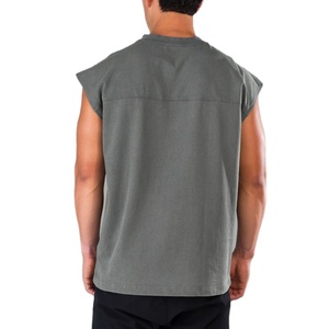 Camiseta sin mangas de verano, estilo jersey, atlética, para culturismo, gimnasio, entrenamiento, yoga, corte holgado, largo, cuello redondo, lisa. - Product Image 6
