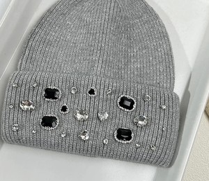Gorro de Invierno de Moda al por Mayor para Mujer, Gorro de Punto Cálido de Acrílico de Alta Calidad, Gorro con Cristales de Diamantes Brillantes - Product Image 2