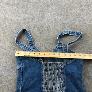 Top Femmes Petit Denim Sans Manches Bouton Avant Dentelle Débardeur - Product Image 4