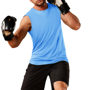 Camiseta sin mangas de gran tamaño para hombre-Estilo liso de cuello redondo sin logotipo, ofrecido en varios tamaños para adaptarse a cada forma de cuerpo - Product Image 3