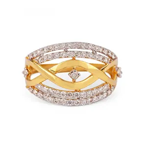 14K Vàng Celtic Thiết Kế Đồ Trang Sức Mỹ Xác Thực Kim Cương Lồng Thiết Kế Thời Trang Nhẫn Rắn 14K Vàng Vàng Kim Cương Nhẫn Nhà Sản Xuất