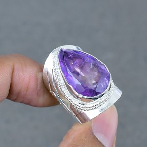 Factory Wholesale Custom Prong-<b>Set</b> Natural Brass Amethyst Gem Trendy 925 <b>Silver</b> Plated Fine Jewelry <b>Rings</b> for Weddings Parties - Product Image 1