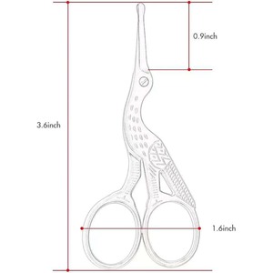 กรรไกรตัดขนจมูกสแตนเลสหัวกลม แบบปากนกกระสา สำหรับตกแต่งคิ้ว ขนจมูก หนวด ขนหู - Product Image 3