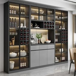 Meuble de bar moderne et luxueux <span class=keywords><strong>en</strong></span> bois personnalisé Meuble présentoir mural pour vin et whisky et alcool - Product Image 2