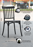 Chaise de bistrot Windsor en ardoise Midnight |   Siège arrière en polypropylène à lattes toutes saisons, empilable, durable, conique, pour usage commercial