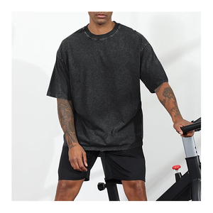 เสื้อยืดผู้ชายไซส์ใหญ่พิเศษเปิดไหล่ปล่อยชายเสื้อยืดทรงหลวมไซส์ใหญ่300กรัม - Product Image 3