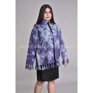 Veste matelassée en coton à manches longues pour femme, personnalisable, tie-dye, respirante, écologique, broderie Suzani éblouissante, hiver, col montant - Product Image 6