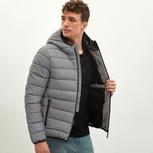 2026 Detachable Custom Embroidery Logo Men's Hooded Warm Outdoor Winter <b>Canvas</b> Puffer Quilted Padded Bubble <b>Jacket</b> - Product Image 2