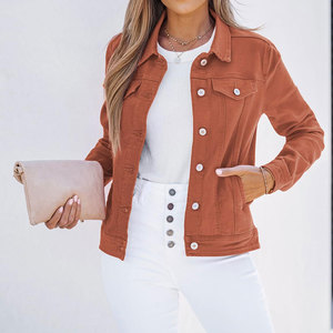 แจ็คเก็ตยีนส์ทรงบอมเบอร์สำหรับผู้หญิง ดีไซน์ทันสมัย ผลิตจากผ้าถัก เป็นมิตรต่อสิ่งแวดล้อม กันลม คุณภาพสูง เหมาะสำหรับกิจกรรมกลางแจ้ง ราคาขายดี - Product Image 1