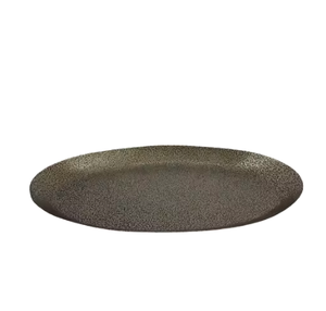 Assiette de service de luxe en métal, qualité supérieure, fabriquée à la main, pour l'utilisation du Ramadan, or avec une forme décorative fantaisie - Product Image 2