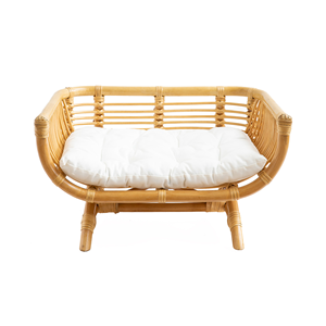 Nouveau design de lit en rotin tissé écologique pour animal de compagnie avec coussin doux lit d'intérieur chien chat fabriqué à la main du Vietnam - Product Image 1