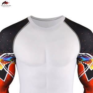 Chemises décontractées en satin à compression pour hommes, taille personnalisée, tricotées unies, respirantes, style urbain, fitness, sport, course à pied, avec logo imprimé - Product Image 4