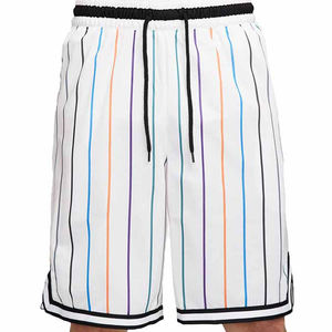 กางเกงขาสั้นผ้าตาข่ายลายทางของผู้ชายกางเกงขาสั้นแบบลำลองสำหรับผู้ใหญ่ขนาดออกแบบลายเอง - Product Image 1