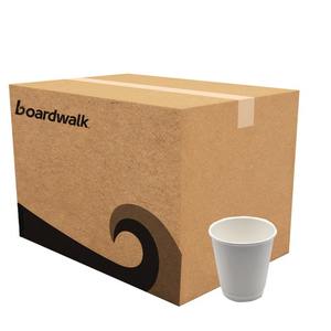 Boardwalk 10 Oz. Gobelets en papier à double paroi jetables blancs 500/carton biodégradables avec couvercle pour café et accessoires de fête - Product Image 1