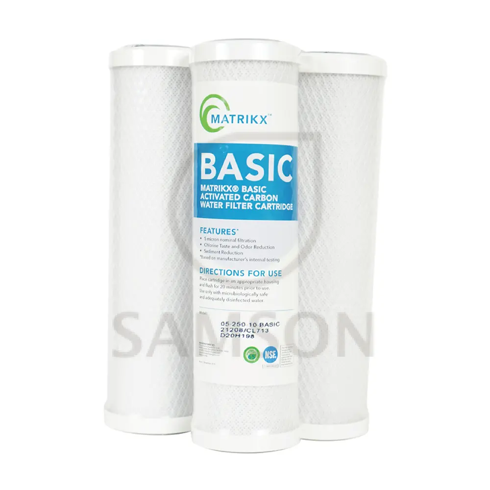 NSF 05-250-10-100% básico de cáscara de coco de MATRIKX 10 "de carbono activado bloque CTO de filtro de agua