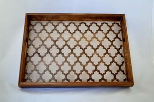 MOHSIN HANDICRAFTS <b>Rustic</b> Handmade Lightweight <b>Wooden</b> Serving Tray with Handles Modern Design - Product Image 3