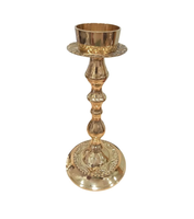 Bougeoir fantaisie de style antique en laiton brillant, finition antique, qualité supérieure, fabriqué en métal, fournitures en provenance d'Inde
