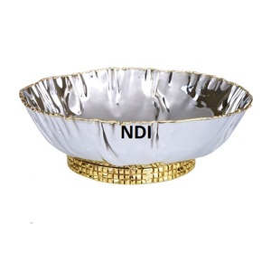 Producto más vendido, cuenco para servir frutas, Decoración de mesa de cena de buena calidad, cuenco de Metal para servir frutas con acabado antiguo - Product Image 1