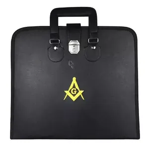 MASONIC MM/WM, delantal de vestido completo, funda de brújula cuadrada amarilla - Product Image 1