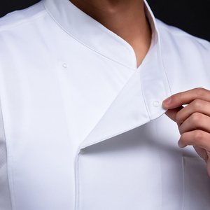 Veste de Chef unisexe à manches courtes, manteaux d'uniforme de Restaurant pour femmes, vêtements de cuisine, prix vente en gros - Product Image 6