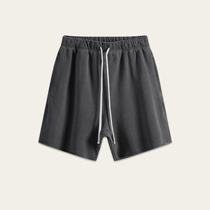 High Quality <b>Men's</b> Casual Cotton <b>Shorts</b> 330GSM Heavyweight Loose Fit Beach Summer Washed Oversize Distressed Design with Pocket - Product Image 3