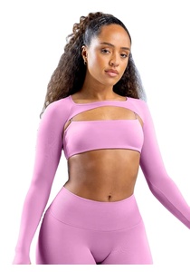 เสื้อยืดออกกำลังกายทรงสลิมฟิต แห้งเร็ว กระชับรูปร่าง สีพื้น สำหรับโยคะ ระบายอากาศได้ดี ไซส์ใหญ่ น้ำหนักเบา แขนยาว รุ่นปี 2026 - Product Image 2