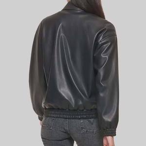 Abrigo de cuero con letras para mujer, abrigos de cuero negro con letras para mujer, ropa de calle, chaqueta de cuero de vaca y oveja para mujer a la venta 2025 - Product Image 2