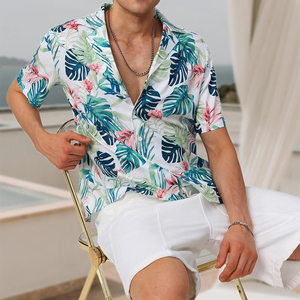 Chemises hawaïennes pour hommes à manches courtes, col en V, en toile respirante, à double boutonnage, écologiques, personnalisables, séchage rapide, vente chaude - Product Image 6