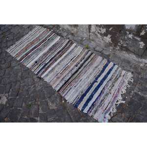 Tapis Turc Vintage à Grande Surface Classique Beige Motif Rayé Laine Matériau Latex Rectangle Couloir pour Adolescents (2.4 X 6.2ft) - Product Image 3