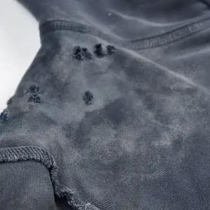 Sweats à capuche pour hommes lavage à l'acide couleur unie unie vierge grande taille poids lourd 2025 sweat à capuche pour hommes lavage à l'acide à capuche - Product Image 3