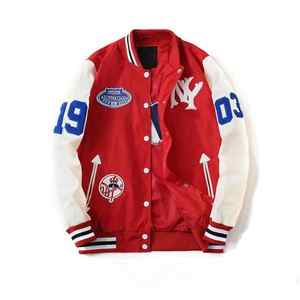 OEM personalizado bordado Chenille parches High Street Style hombres chaqueta de lana con cuello alto para el invierno - Product Image 5