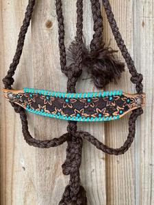 Ensemble de tête et de poitrail en cuir artisanal de qualité supérieure, harnais de haute qualité, design sculpté à la main - Product Image 3