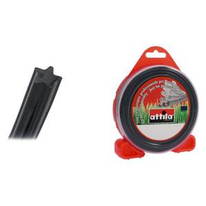 Hilo de nailon Attila Star para desbrozadora 2.4mm x 15m negro, suministros de jardín 000935 - Product Image 1