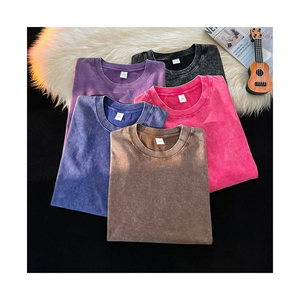 Camisetas Unisex Retro Lavadas con Ácido, Camisetas de Seis Estaciones, Logotipo Personalizado de Amriss, Aspecto Premium Lavado a Granel, Letras de Talla Grande, BD de Confianza - Product Image 3