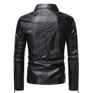 Veste en cuir PU de haute qualité pour hommes, très vendue, col montant à capuche, fermeture éclair intégrale, veste tendance pour l'hiver et l'automne - Product Image 6