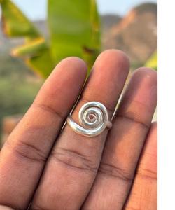 แหวนเงินเกลียวทำด้วยมือ925เงินสเตอร์ลิงปรับได้แหวนดีไซน์โบโฮตัวหนาเครื่องประดับมินิมอล - Product Image 2