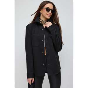 Chaqueta Camisa Negra Holgada con Bolsillos - Product Image 1