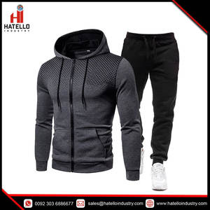 Conjunto de ropa de invierno para hombre, Sudadera con capucha estampada, forro polar con cremallera, pantalones de chándal deportivos informales, chándales, novedad - Product Image 5