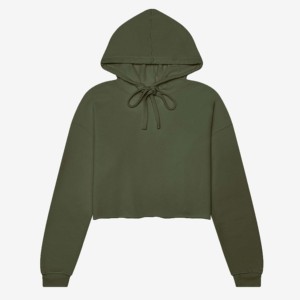 Nouveau Hoodie Épais en Fibre de Bambou pour Femme 2026 – Collection Automne/Hiver – Coupe Ample, Design Court avec Logo Brodé à l'Avant - Product Image 1