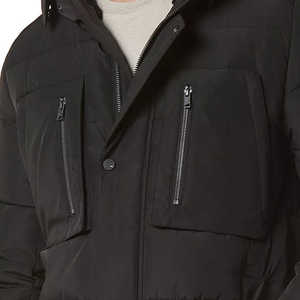 OEM al por mayor de alta calidad de los hombres 6XL chaqueta acolchada de invierno personalizado impreso lienzo capucha Logo estilo de calle con bolsillo - Product Image 4