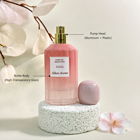 Vente en gros de bouteilles en verre rose givré vintage de 50ml avec pompe pulvérisateur couvercle personnalisé capacité 50ml OEM/ODM pour parfum